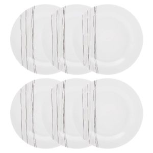 Juego de 6 platos de postre “Líneas”
