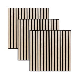 Lote de 3 paneles decorativos de listones de madera Colva