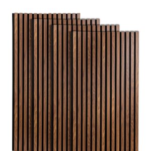Lote de 4 paneles decorativos de listones de madera Colva