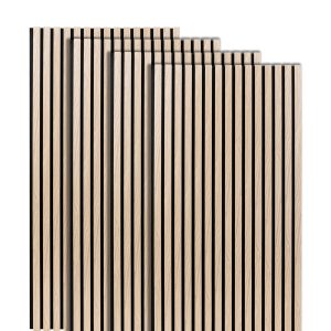 Lote de 4 paneles decorativos de listones de madera Colva