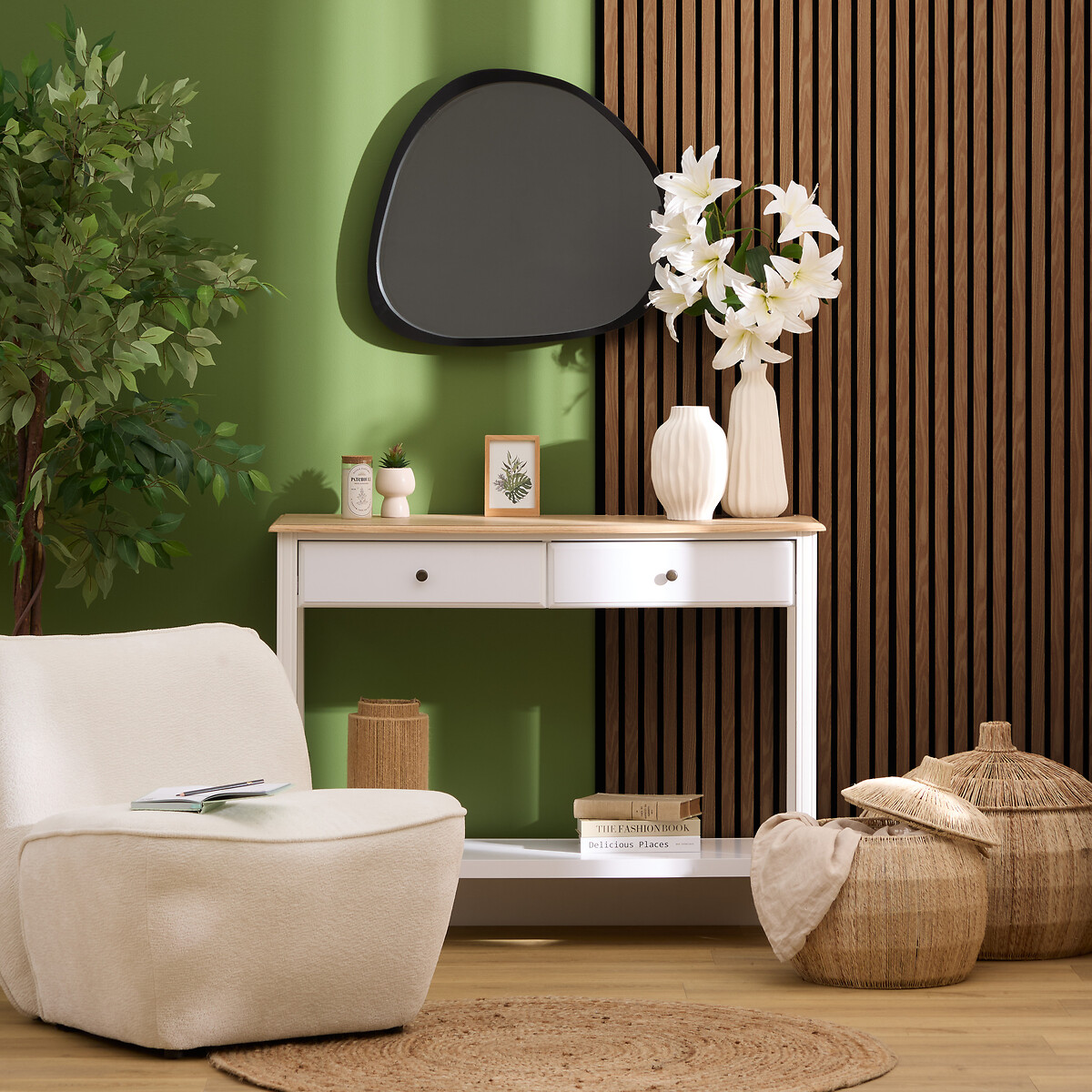 Panel decorativo de listones de madera “Colva”