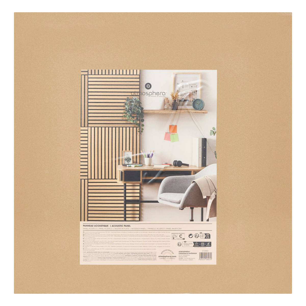 Panel decorativo de listones de madera “Colva”