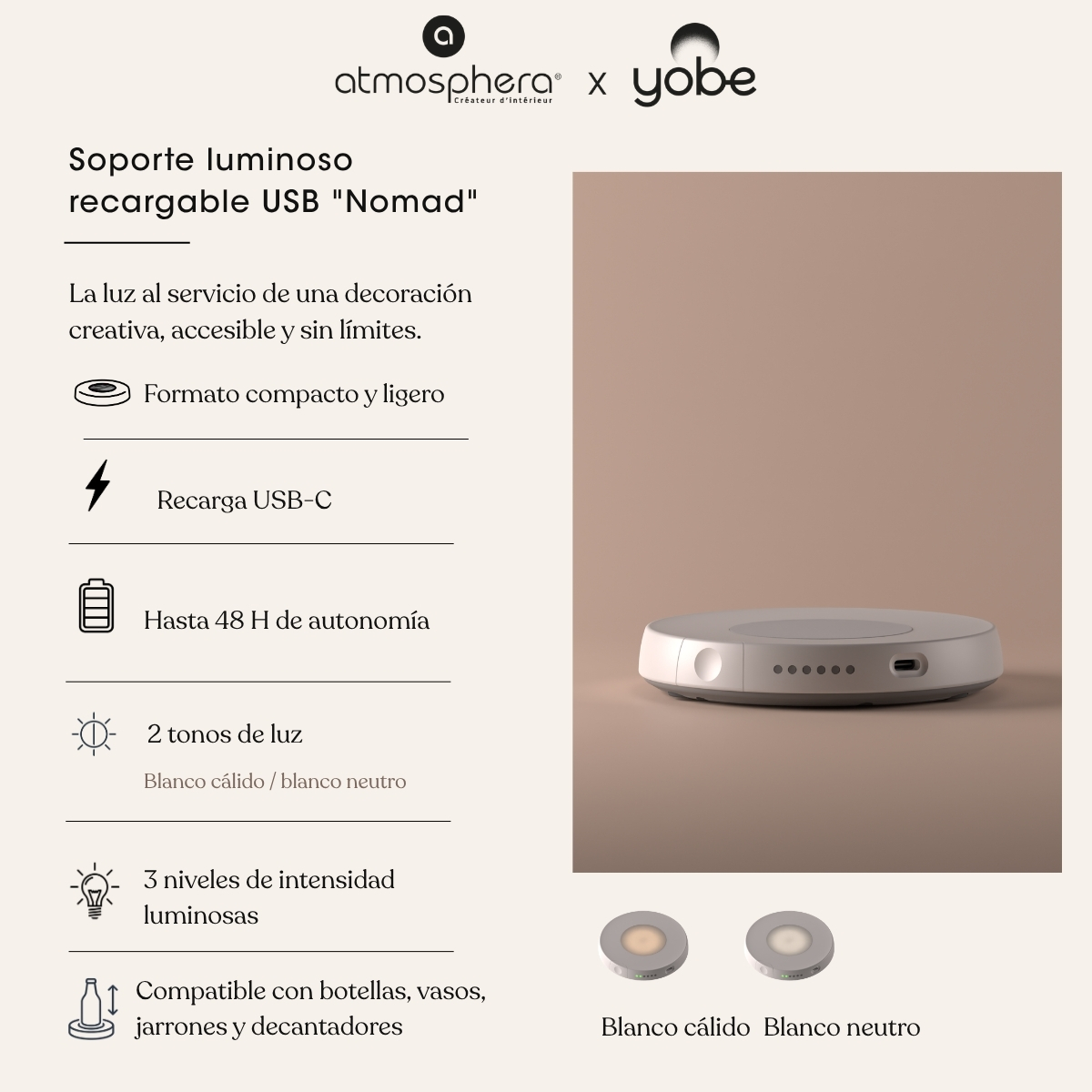 Soporte luminoso LED “Nomad”